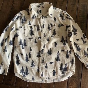 Boys Cream Gymboree Woods Christmas Shirt